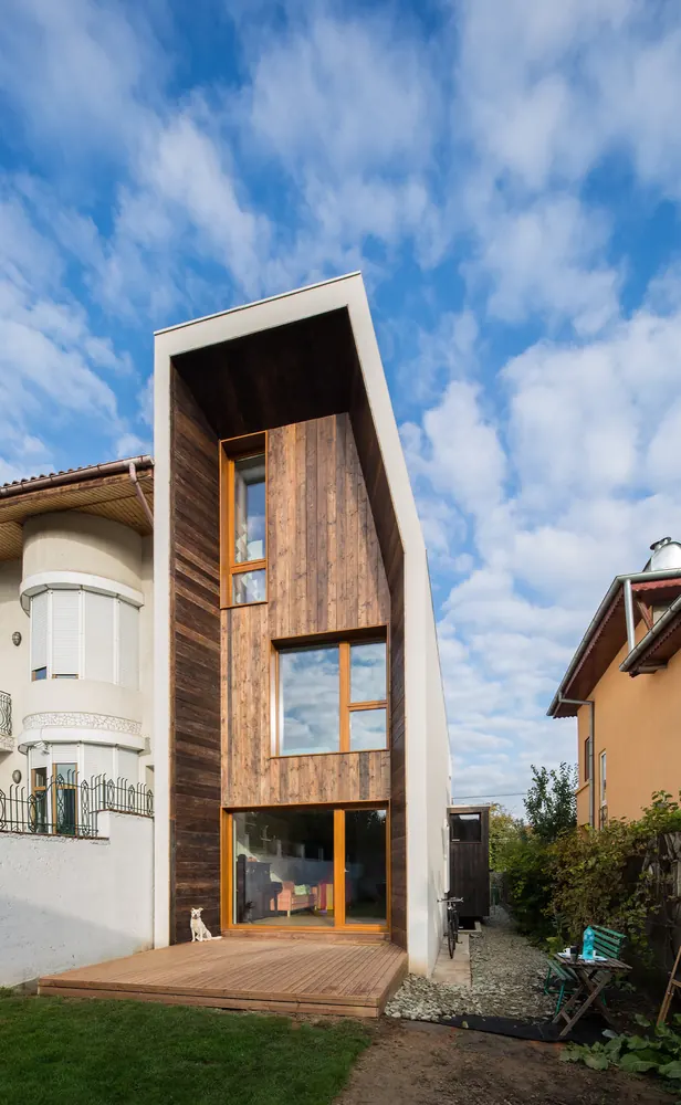 Modern Wood-Clad Residential Architecture, minimal, photographic, earthy