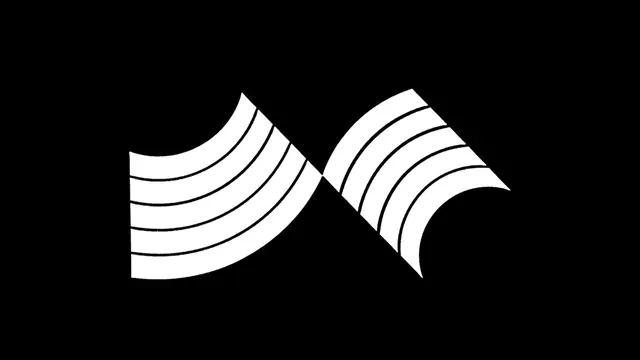 Abstract Waveform Logo, minimal, geometric, monochrome