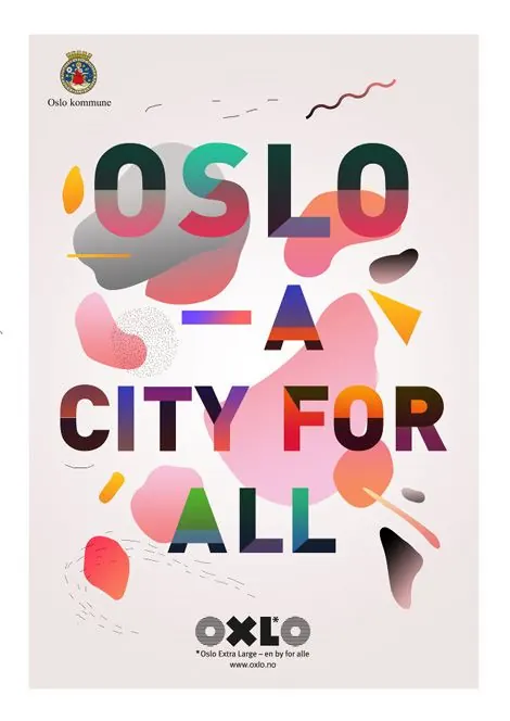 Oslo A City For All Poster, playful, maximalist, vibrant