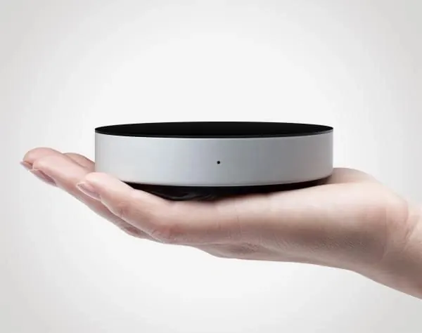 Smart Speaker Mockup, minimal, corporate-clean, monochrome