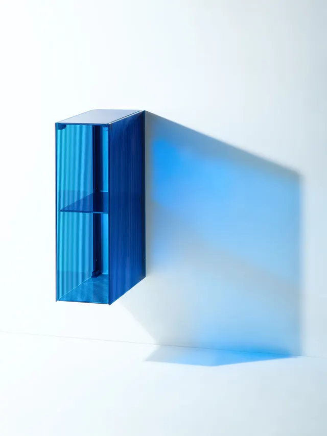Abstract Blue Glass 3D Render, minimal, glassmorphism, cool
