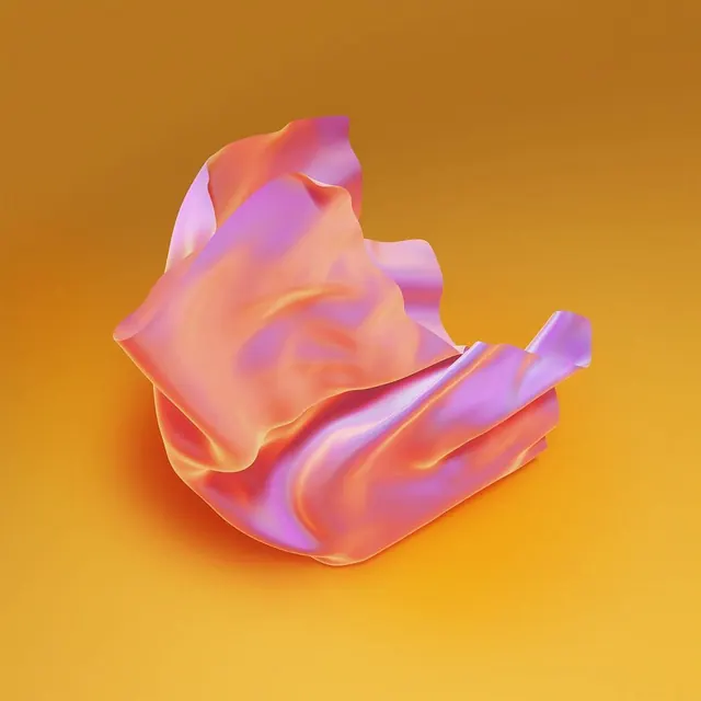 Iridescent Fabric 3D Render, organic, 3d-render, warm