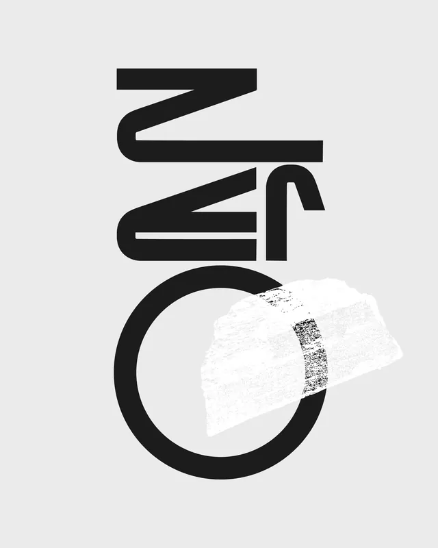 Abstract Typography and Product Mockup, minimal, brutalist, monochrome