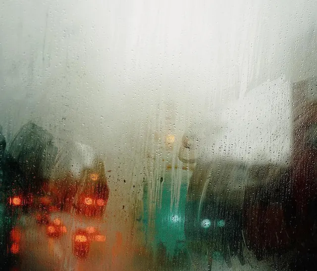 Rainy Night Street View, photographic, abstract, dark