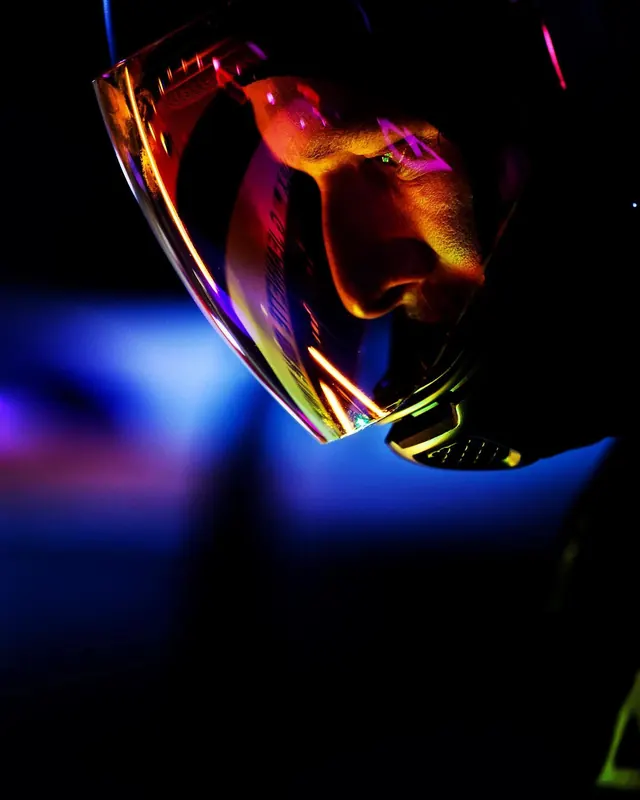 Abstract Neon Portrait, dark-mode, photographic, dark