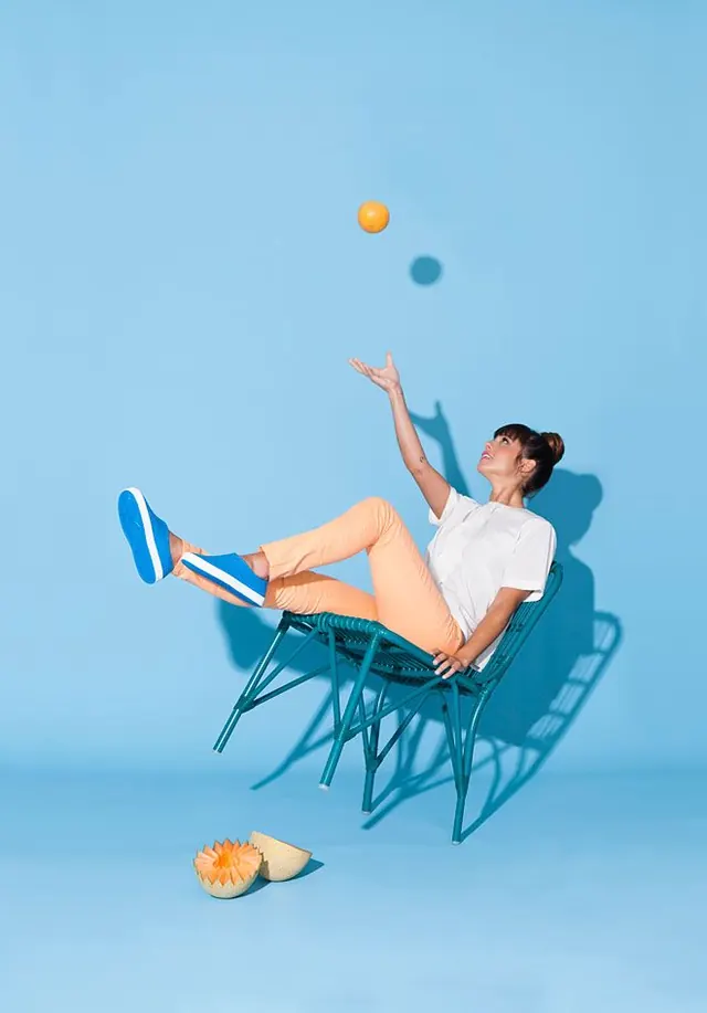 Surrealist Floating Man Photography, minimal, playful, light