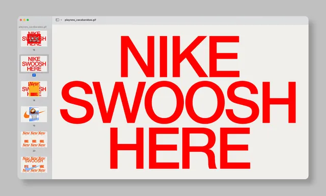 Nike Swoosh Placeholder Design, minimal, corporate-clean, high-contrast