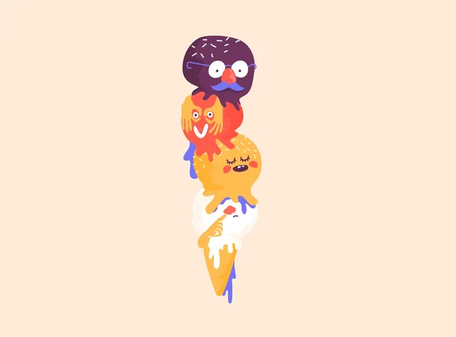 Abstract Character Illustration, playful, illustrated, vibrant