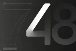 3D Number Typography Design, minimal, dark-mode, monochrome