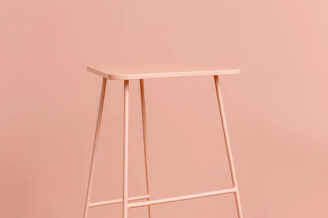 Minimalist Pink Bar Stool, minimal, photographic, pastel
