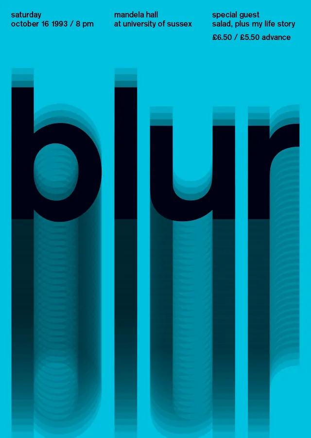 Blue Abstract Typography Poster, minimal, swiss, cool