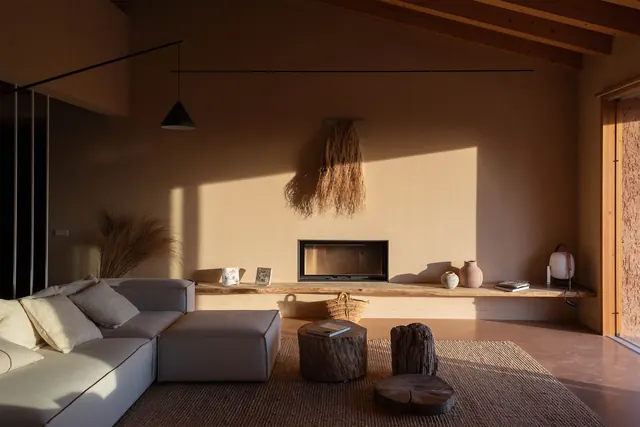 Modern Minimalist Living Room Interior, minimal, organic, muted