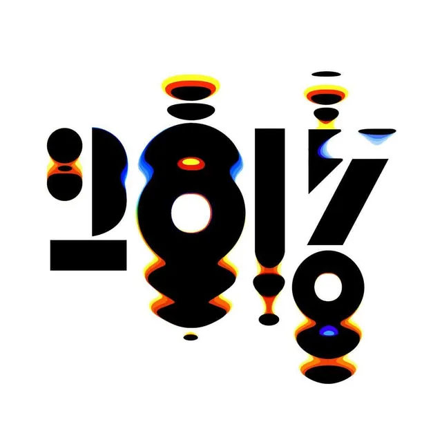 Abstract 2017 Typographic Graphic, brutalist, neo-brutalist, vibrant