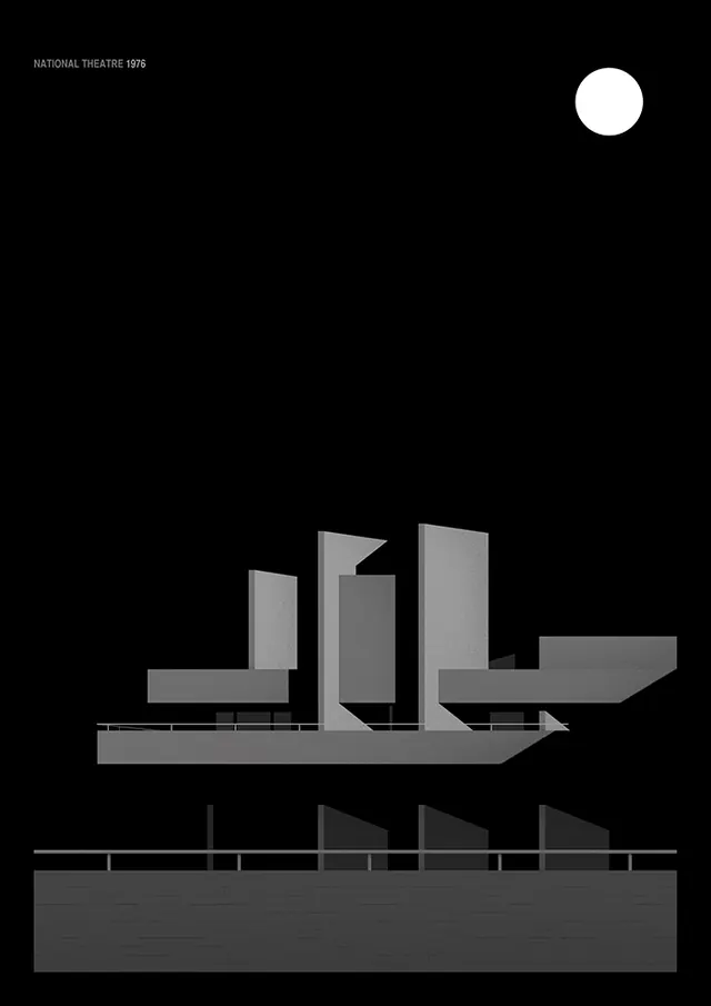 Minimalist Architectural Graphic, minimal, monochrome, dark