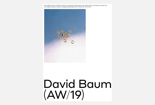 David Baum AW/19 Editorial Layout, minimal, editorial, light