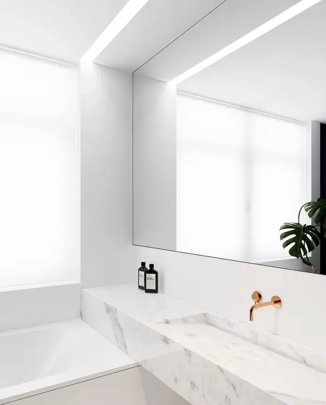 Minimalist Bathroom Interior Mockup, minimal, luxury, light