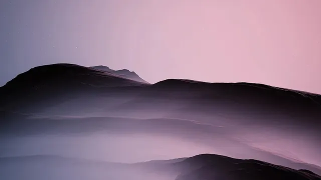 Misty Mountain Landscape, minimal, organic, muted