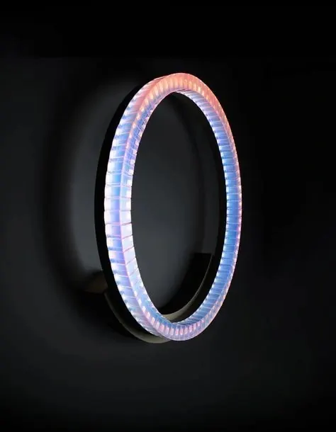 Glowing Neon Oval Ring, minimal, dark-mode, dark