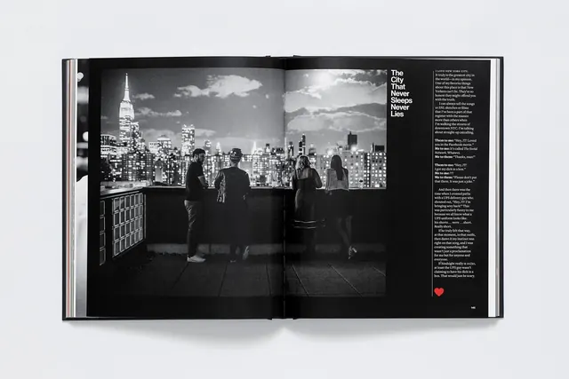 Editorial Spread with Photography and Text, editorial, monochrome, monochrome