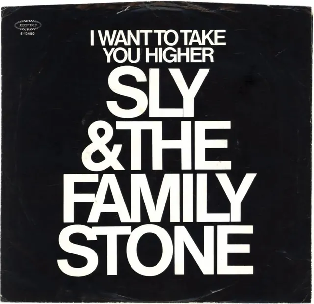 Sly & The Family Stone Album Cover, minimal, brutalist, high-contrast