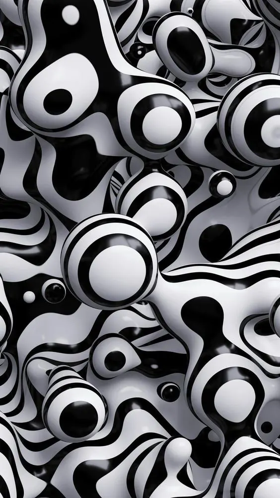 Abstract Organic Eye Pattern, monochrome, abstract, monochrome