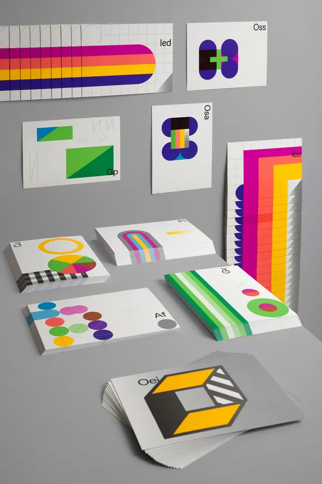 Geometric Identity System and Mockups, minimal, geometric, vibrant