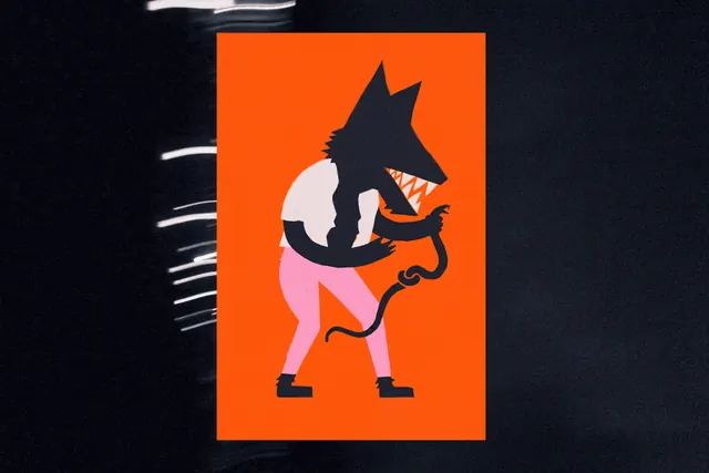 Stylized Wolf Illustration, minimal, flat, vibrant