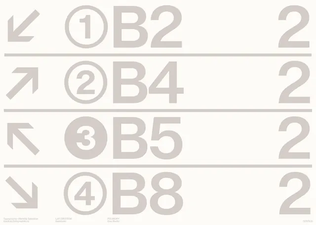 Numbered Sequence Graphic, minimal, swiss, monochrome