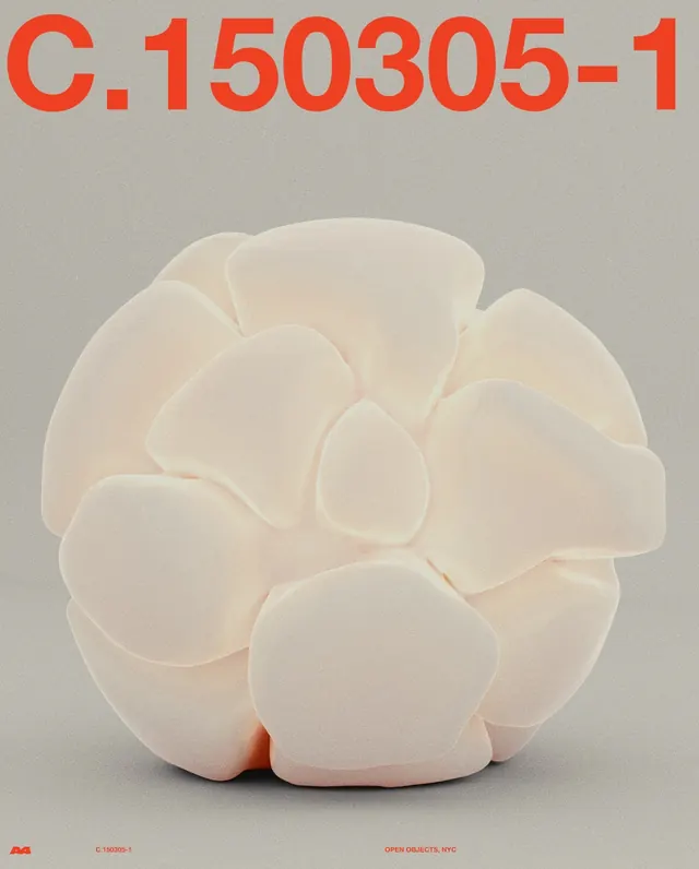 Abstract White Flower 3D Render, minimal, organic, light