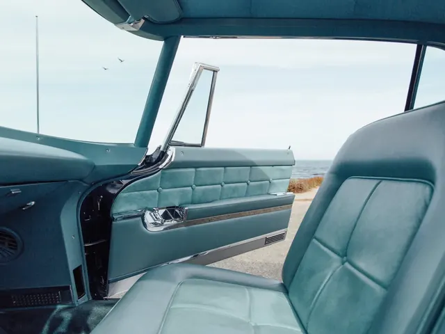 Vintage Teal Interior Car View, retro, photographic, cool