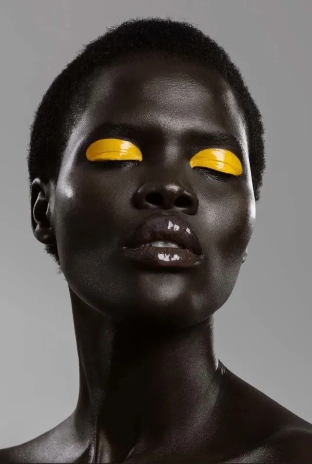 Portrait of a Person with Glowing Eyes, dark-mode, photographic, dark