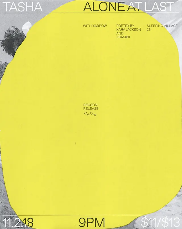 Tasha Alone Last Album Cover, minimal, brutalist, vibrant