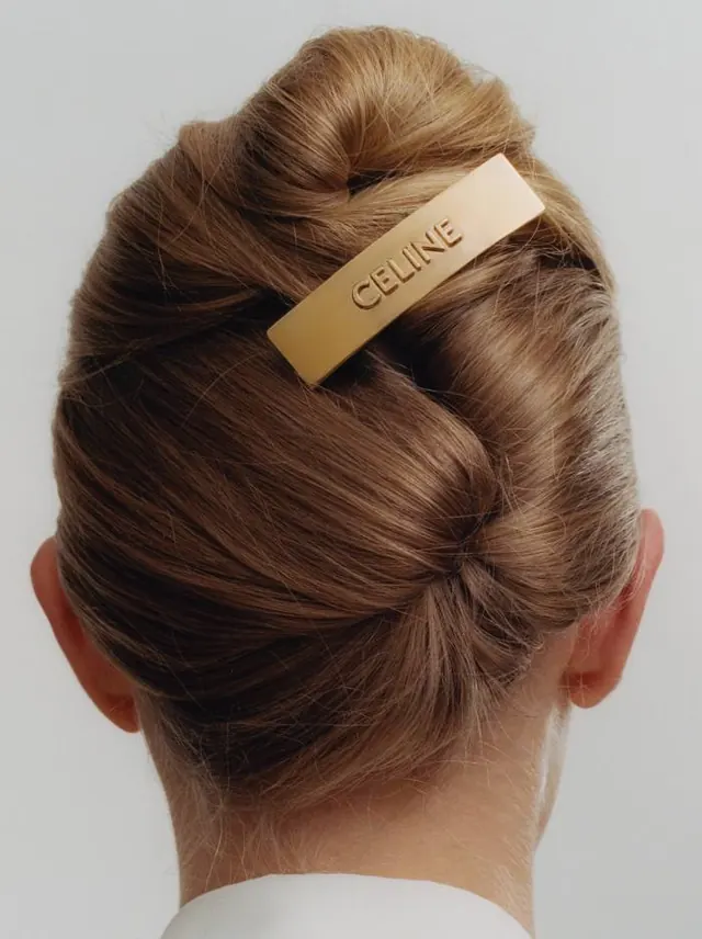 CELINE Hair Accessory Mockup, luxury, photographic, warm