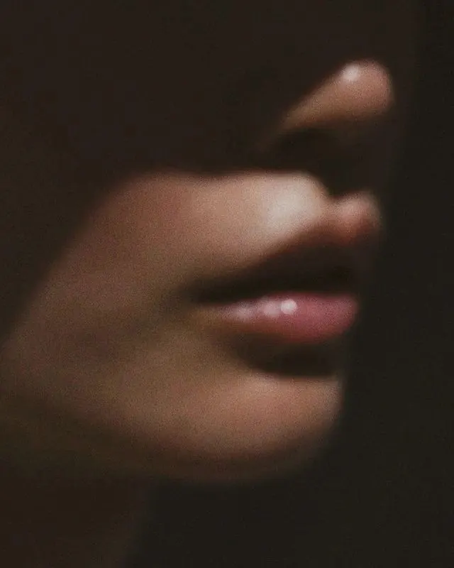 Close-up Portrait of Lips, photographic, luxury, dark