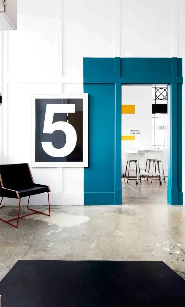 Minimalist Interior Mockup with Large Typography, minimal, swiss, high-contrast