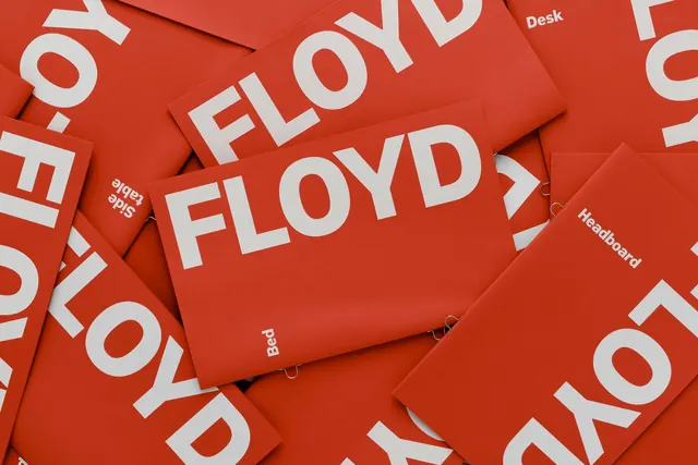 Floyd Wordmark Identity System, minimal, boxed, vibrant
