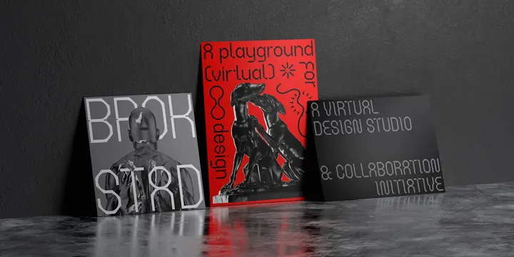 Playground Cultural de Diseño Mockup, editorial, brutalist, dark