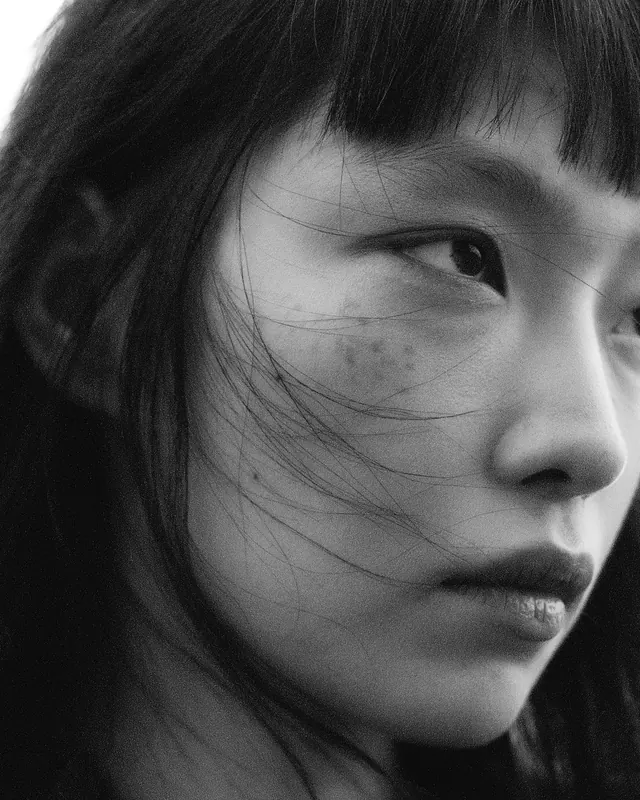 Monochrome Portrait of a Woman, monochrome, photographic, monochrome