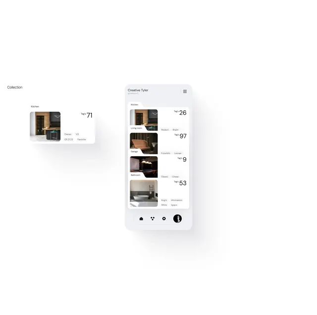Mobile App UI Design Reference, minimal, corporate-clean, light