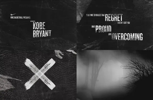 Kobe Bryant Tribute and Movie Poster Collage, minimal, dark-mode, dark