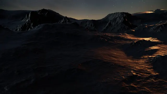 Dark Mountain Landscape Render, dark-mode, 3d-render, dark