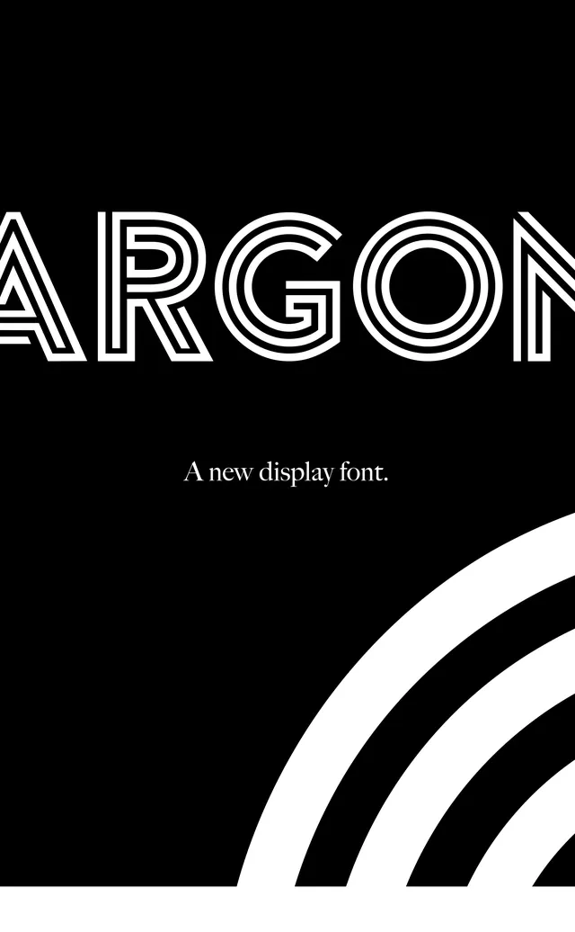 Argon Display Font Specimen, minimal, monochrome, high-contrast
