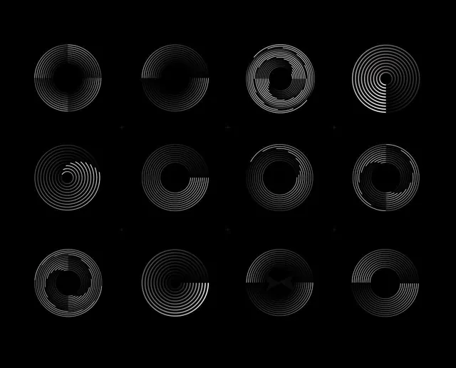 Geometric Circular Line Art Study, minimal, geometric, monochrome