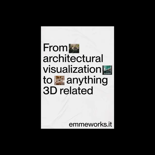 3D Visualization Portfolio Header, minimal, swiss, high-contrast