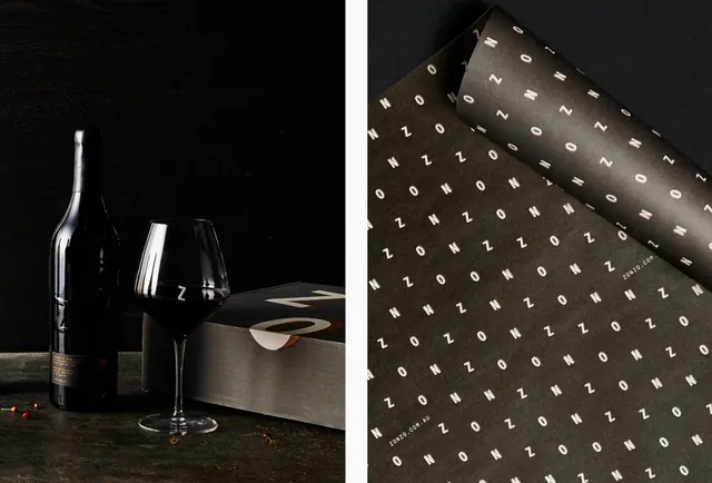 Wine Bottle and Pattern Mockup, minimal, luxury, dark