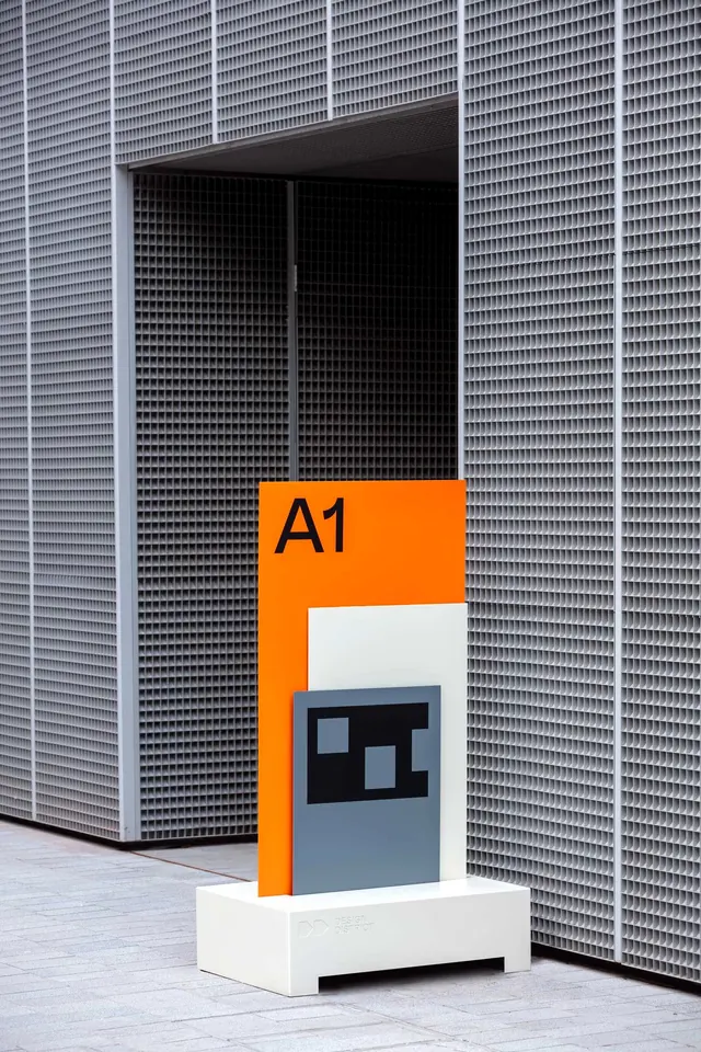 A1 Wayfinding Signage, minimal, swiss, vibrant