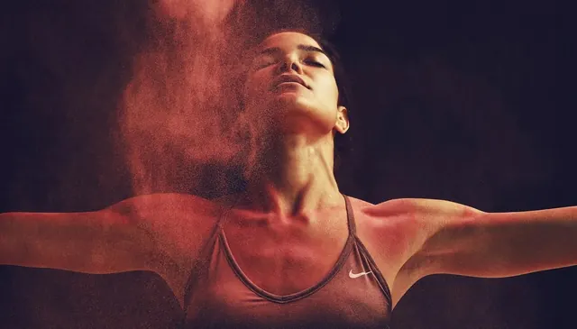Woman with Red Powder, photographic, luxury, dark