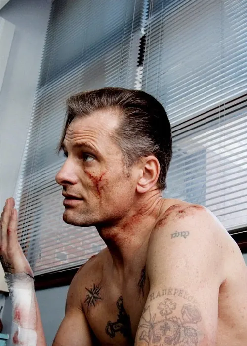Portrait of a Man with Tattoos, photographic, organic, muted