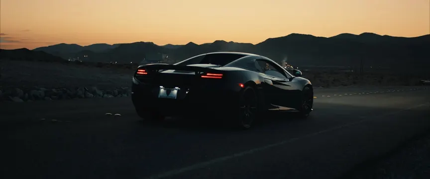 Luxury Sports Car at Sunset, luxury, photographic, dark