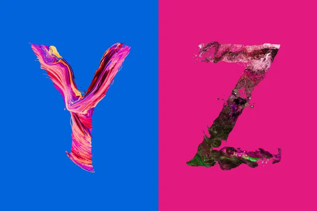 Abstract Letterform Contrast, maximalist, organic, vibrant